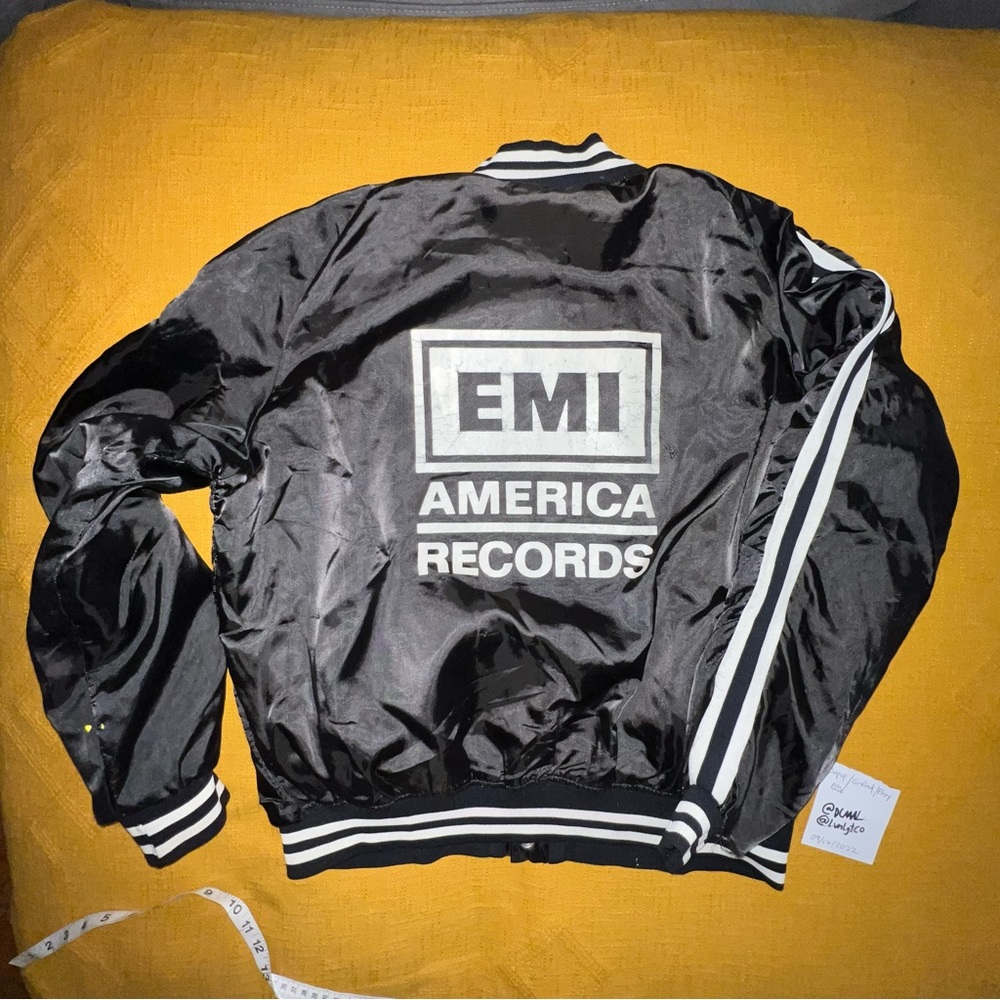 Vintage Satin EMI America Records Button Up Jacket